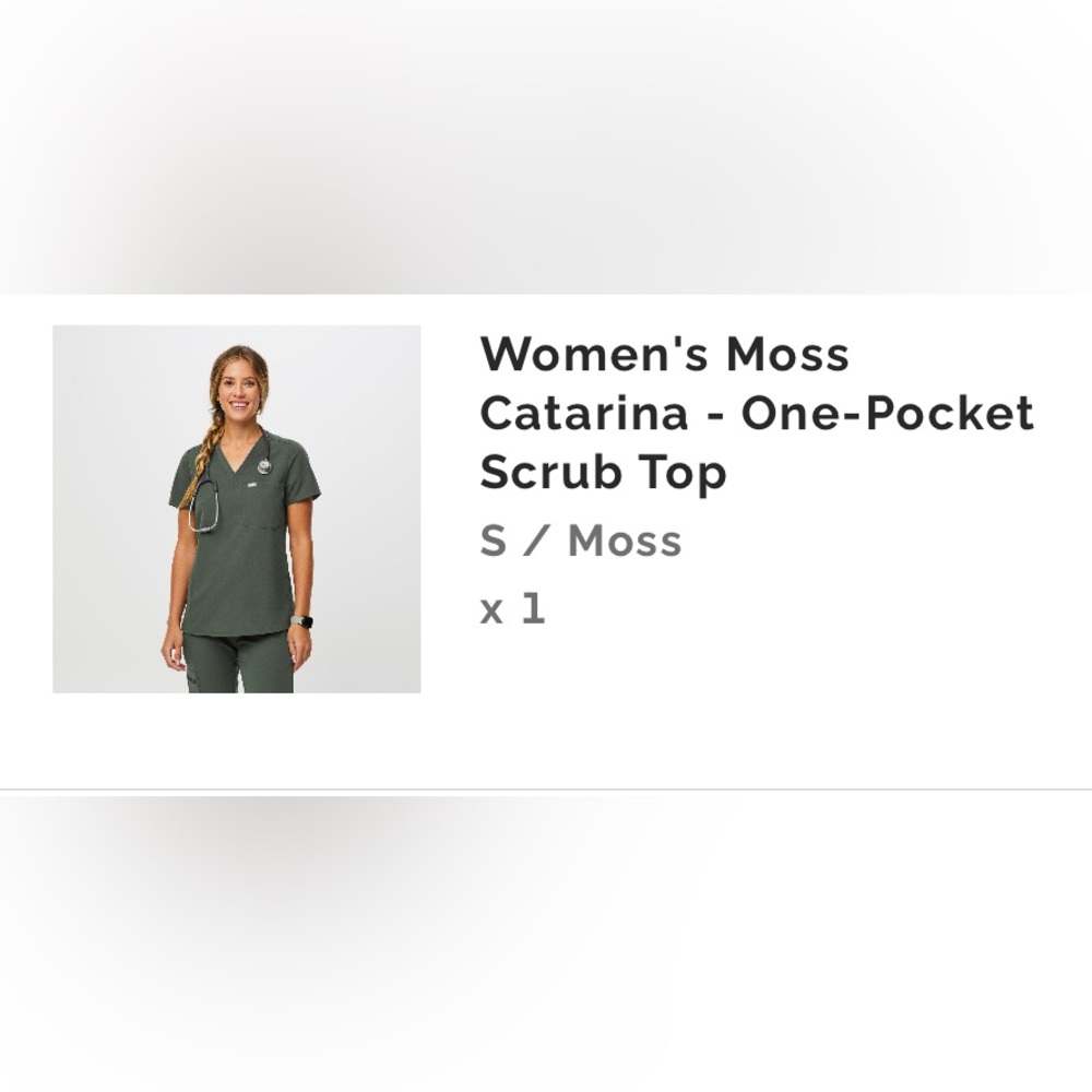 Figs Catarina Scrub top - Moss